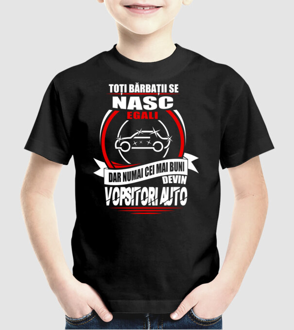 Toți bărbații se nasc egali vopsitori auto model negru pe tricou