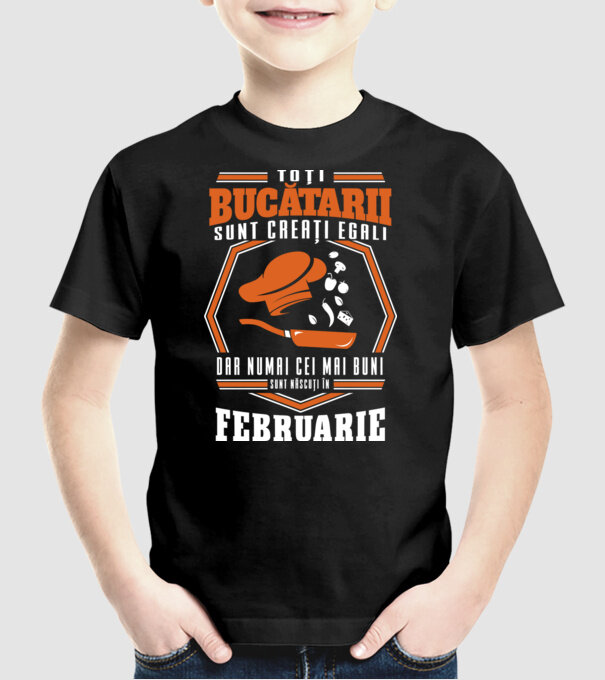 Toți bucătarii sunt creați egali februarie model negru pe tricou