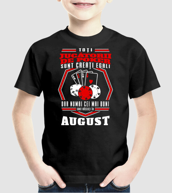 Toți jucătorii de poker sunt creați egali august model negru pe tricou