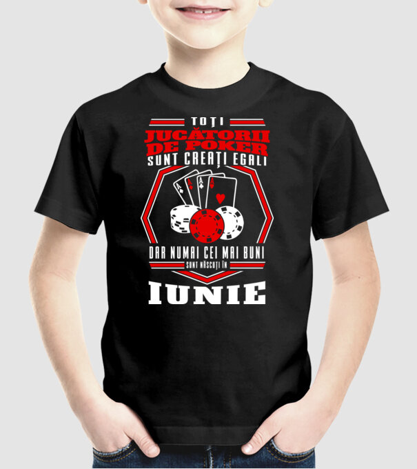 Toți jucătorii de poker sunt creați egali iunie model negru pe tricou