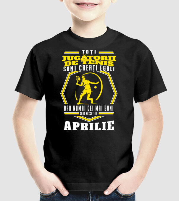 Toți jucătorii de tenis sunt creați egali aprilie model negru pe tricou
