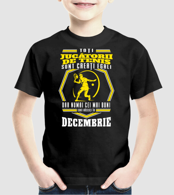 Toți jucătorii de tenis sunt creați egali decembrie model negru pe tricou