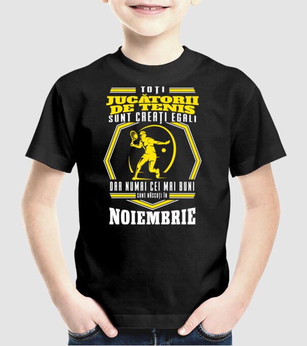 Toți jucătorii de tenis sunt creați egali noiembrie model negru pe tricou