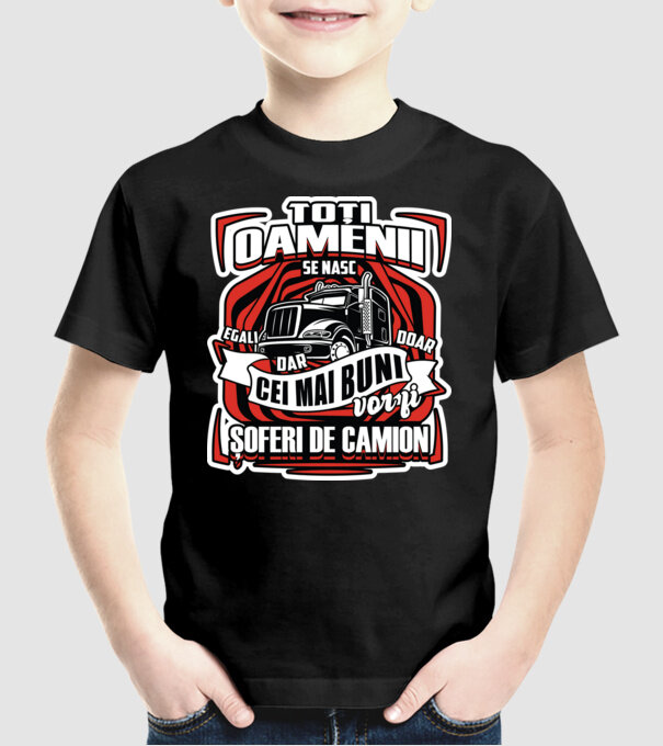 Toți oamenii șoferi de camion model negru pe tricou