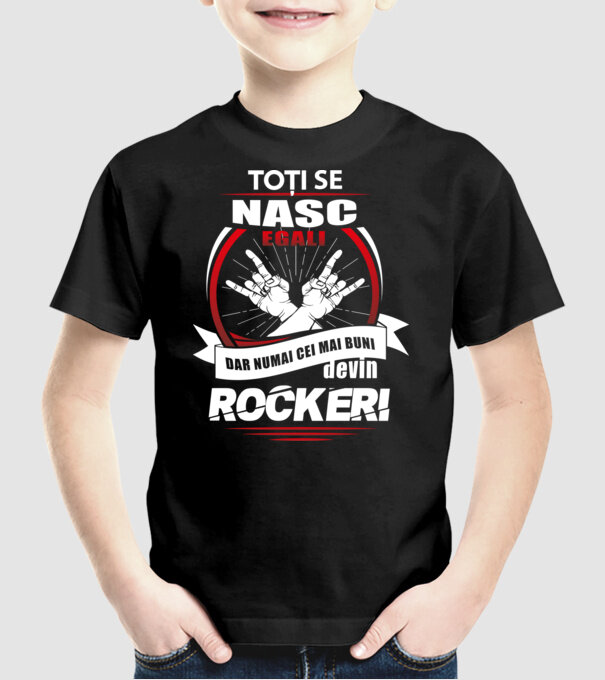toți se nasc egali, dar numai cei mai buni devin rockeri model negru pe tricou