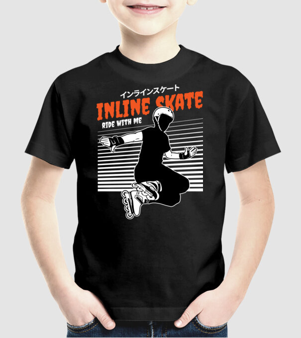 TR inlineskate model negru pe tricou