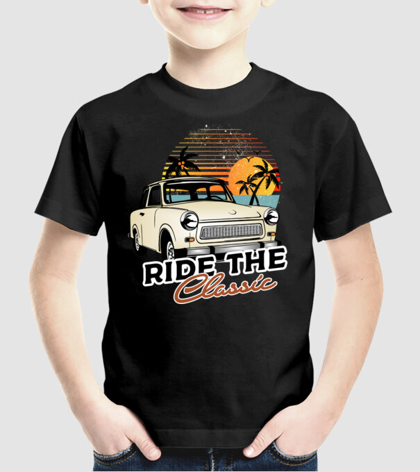 Trabant Ride The Classic model negru pe tricou