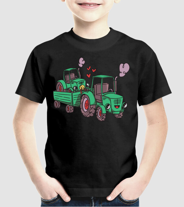 TRACTOR model negru pe tricou