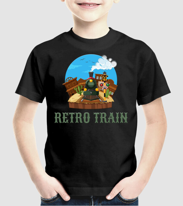 Trenuri model negru pe tricou