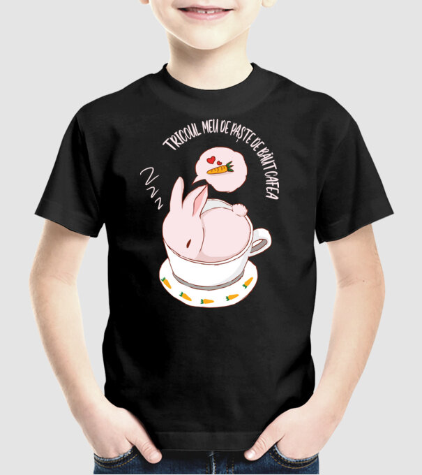 tricoul meu de Paște de băut cafea model negru pe tricou