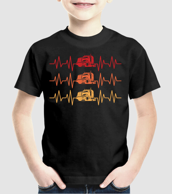truck driver model negru pe tricou