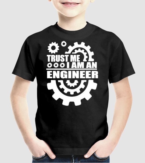 Trust me I am an engineer model negru pe tricou