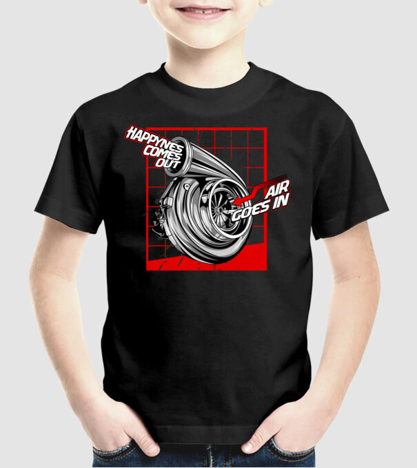 Turbo model negru pe tricou