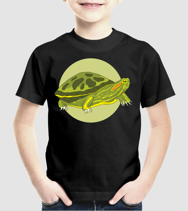 Turtle model negru pe tricou