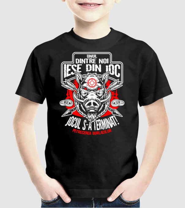 Unul dintre noi iese din joc - jocul s-a terminat - petrecerea burlacilor model negru pe tricou