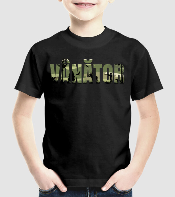 VÂNĂTOR model negru pe tricou