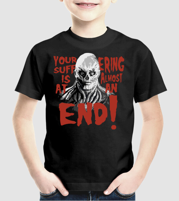 vecna your suffering is almost at an end model negru pe tricou