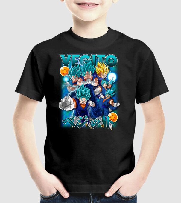 vegito dragonball model negru pe tricou