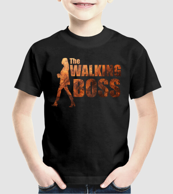 Walking bos model negru pe tricou