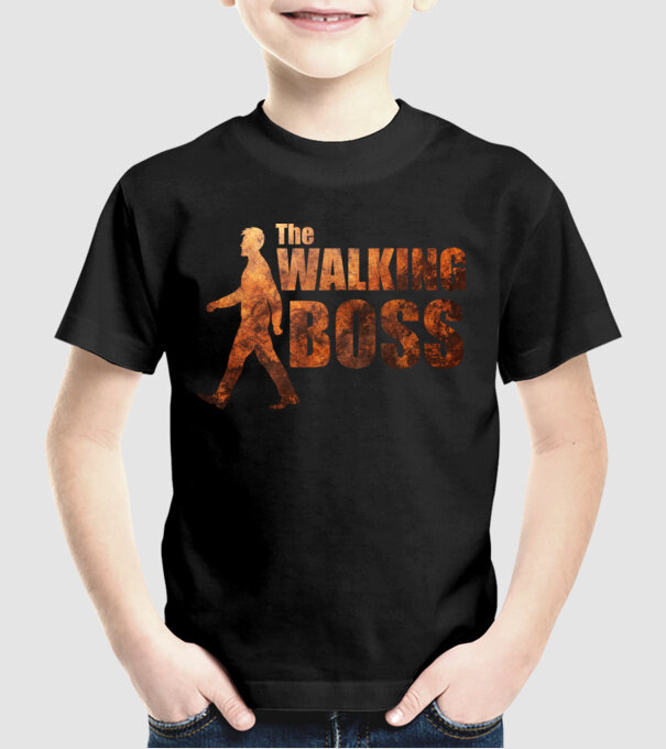 Walking boss model negru pe tricou