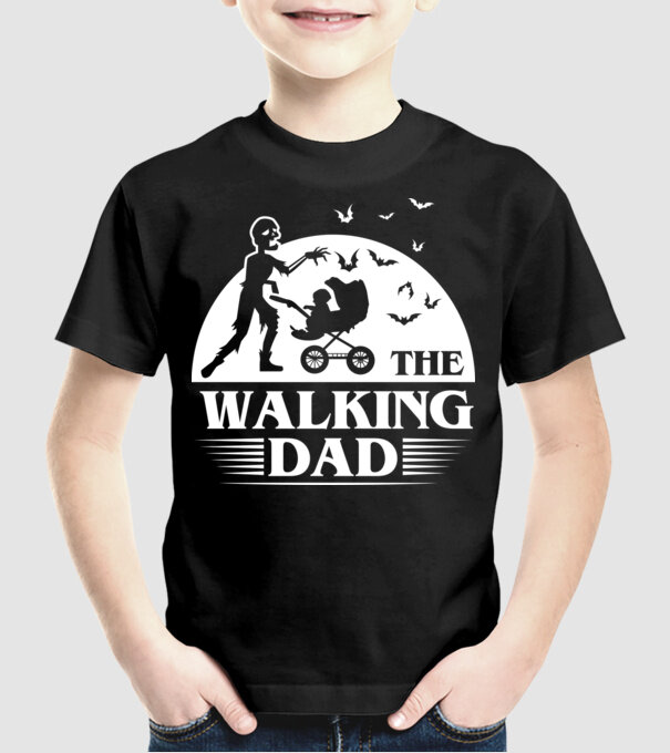 Walking dad model negru pe tricou