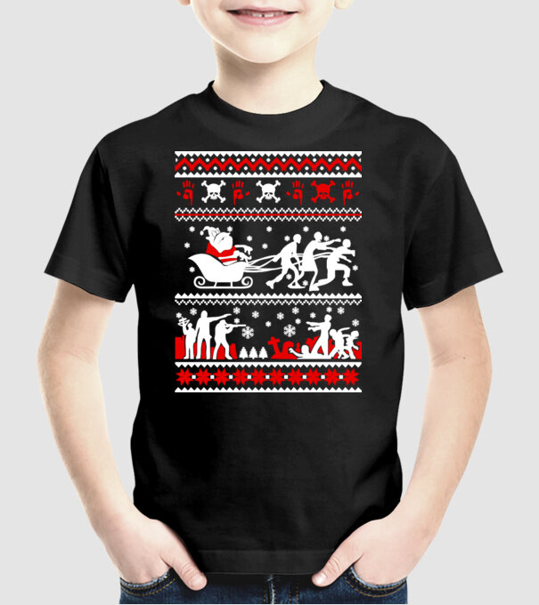 Walking Dead cu motiv norvegian model negru pe tricou