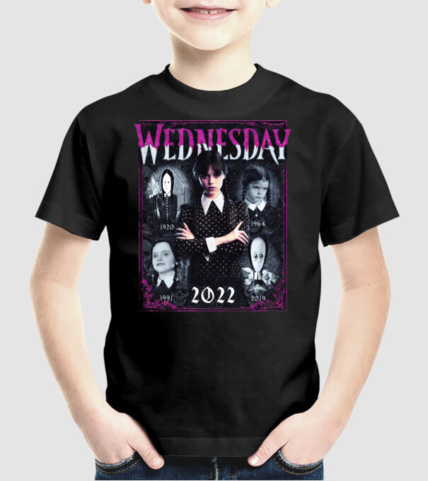 WEDNESDAY ADDAMS multi all time model negru pe tricou