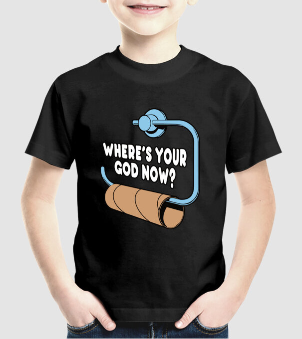 Where's your god now model negru pe tricou