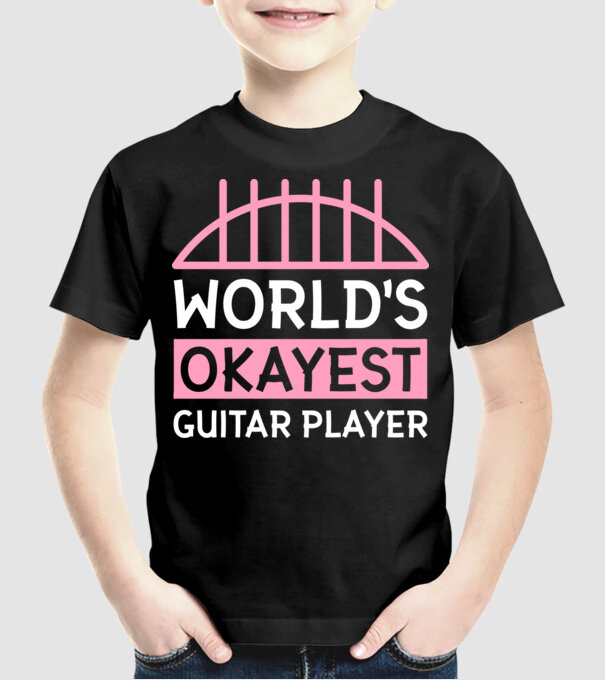 World's okayest guitar player model negru pe tricou