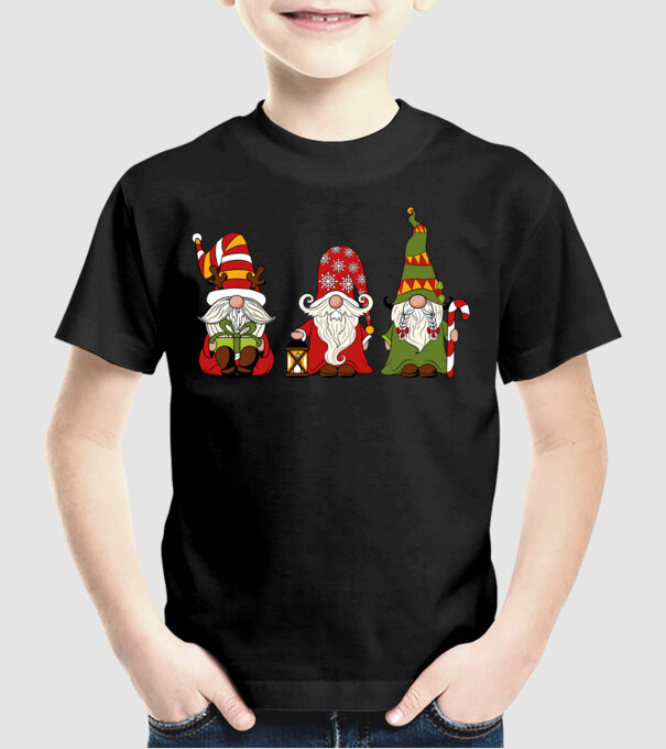 Xmas gnomes 2 model negru pe tricou