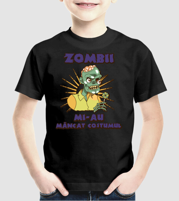 Zombii mi-au mâncat costumul model negru pe tricou