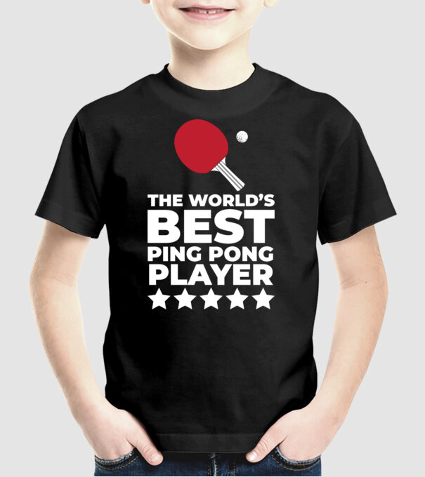 Cel mai bun jucător ping-pong engleză model negru pe tricou