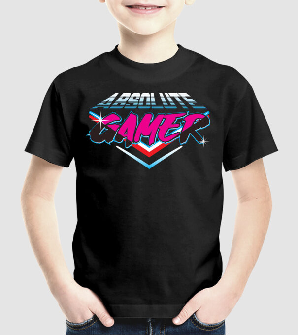Absolute Gamer model negru pe tricou