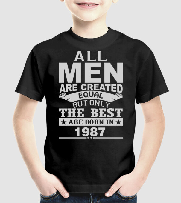 All men are created - 1987 model negru pe tricou