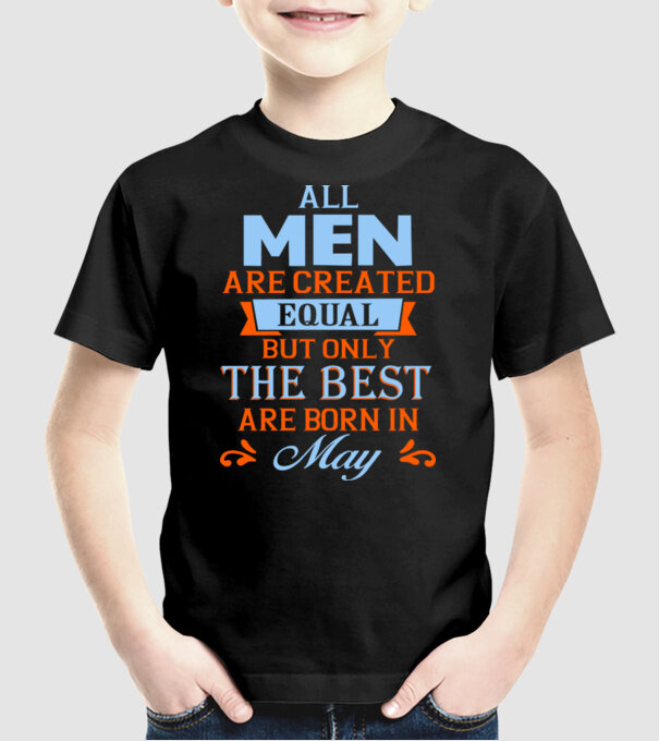 All men created equal but only the beat are born in may model negru pe tricou