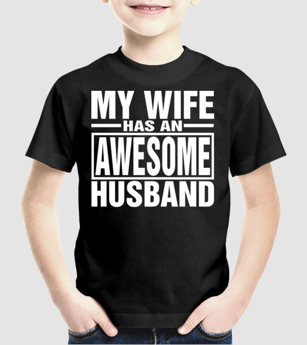 Awesome husband model negru pe tricou