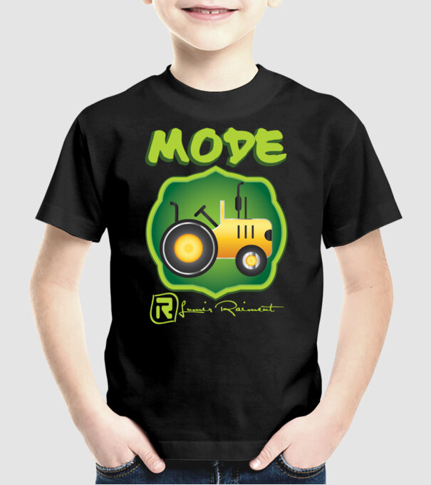 Baby tractor model negru pe tricou