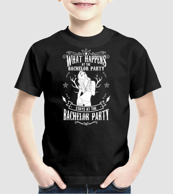 Bachelor party model negru pe tricou