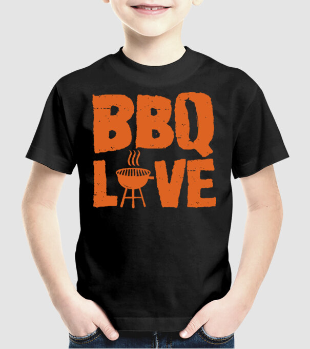 BBQ LOVE model negru pe tricou
