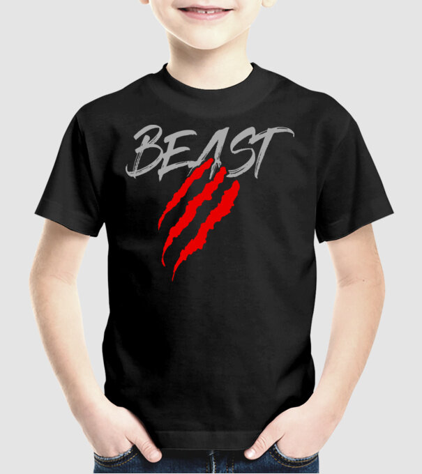 Beast model negru pe tricou