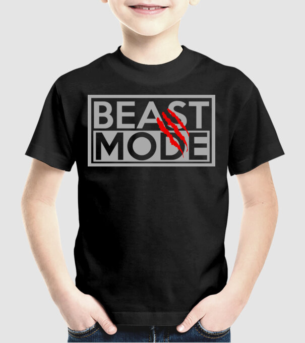Beast mode model negru pe tricou