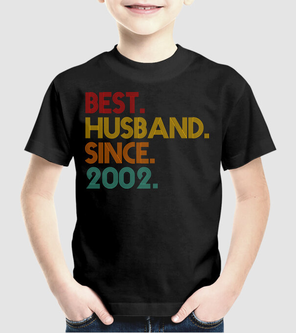 best husband since 2002 retro model negru pe tricou