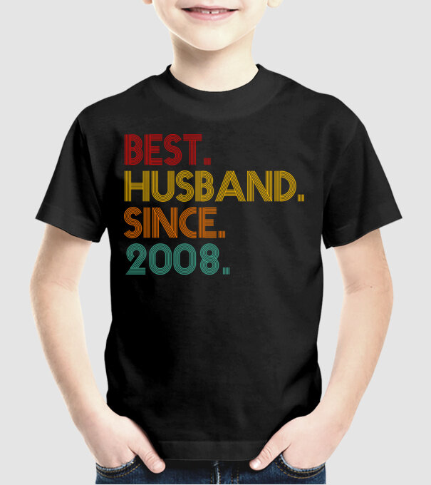 best husband since 2008 retro model negru pe tricou