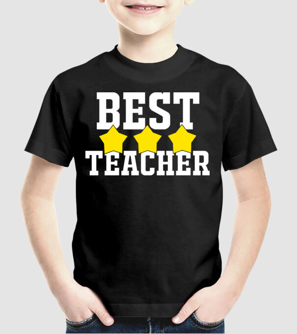 Best teacher model negru pe tricou