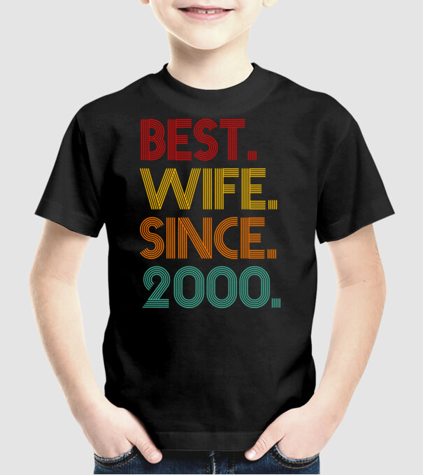 best wife since 2000 retro model negru pe tricou