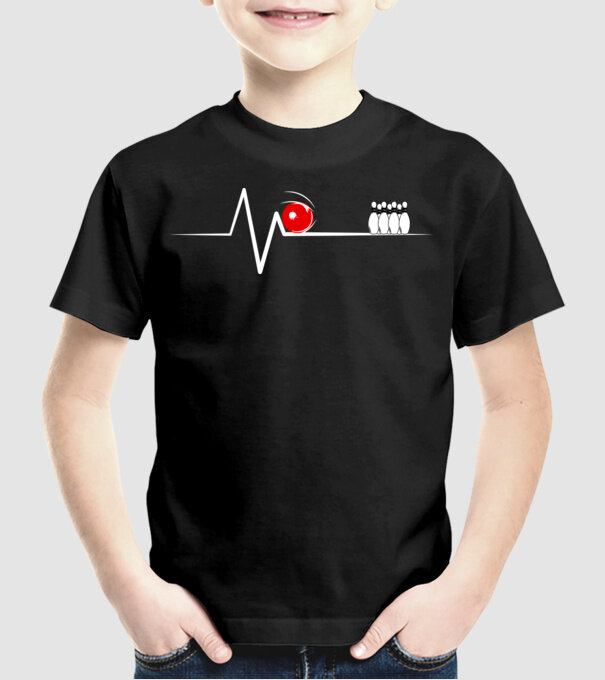 Bowling EKG model negru pe tricou