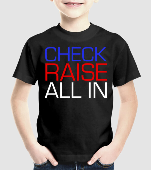 Check Raise model negru pe tricou