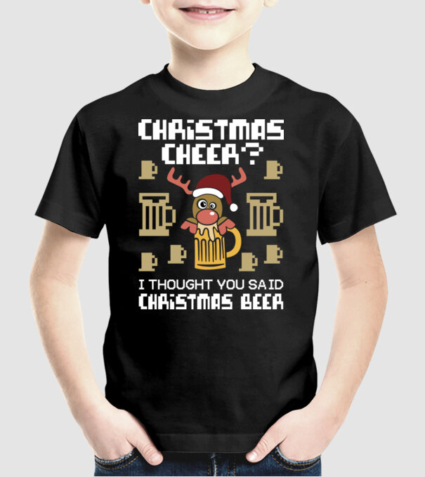 Christmas beer pulovăr urât model negru pe tricou