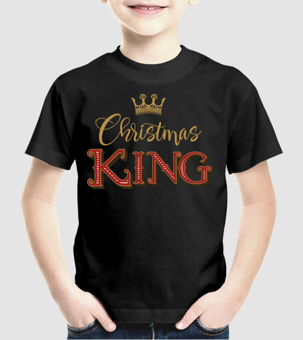 Christmas King model negru pe tricou