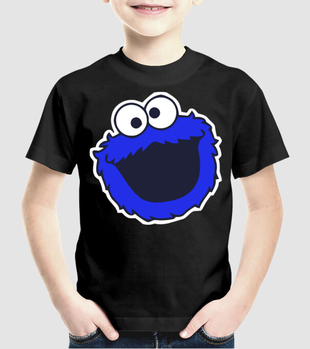 Cookie Monster Face model negru pe tricou